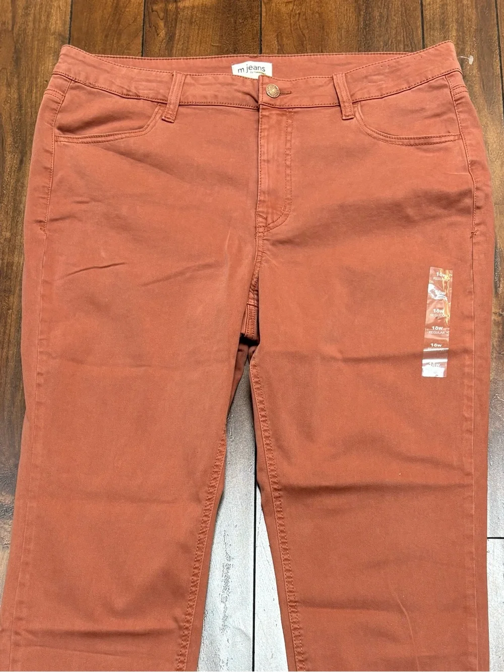 m jeans by maurices Women's High Rise Skinny Jeans in Rust Size 18W - Picture 5 of 8